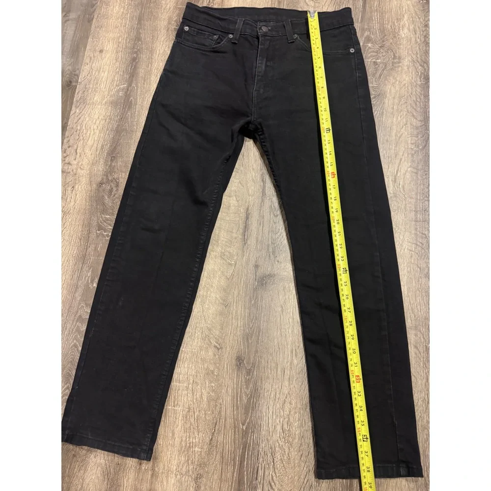 Levis 505 Regular Fit Black Jeans Mens W32 L30 Straight Leg Denim 00505-1469